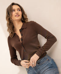 Merino wool polo shirt LE BOBIGNY Cocoa