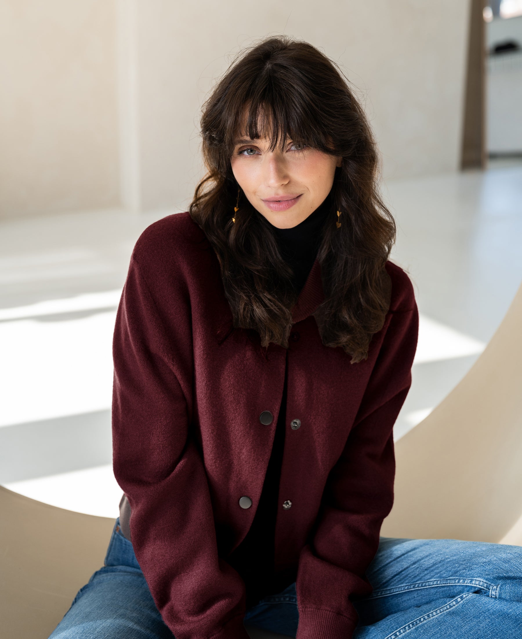 Bomber jacket LA BOMBA Dark red
