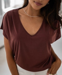 Rib T-shirt LA BONNE Cacao
