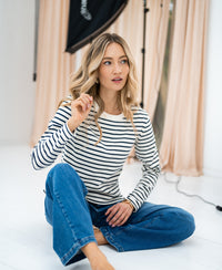 Breton striped shirt LA BRETONNE Ivory-denim