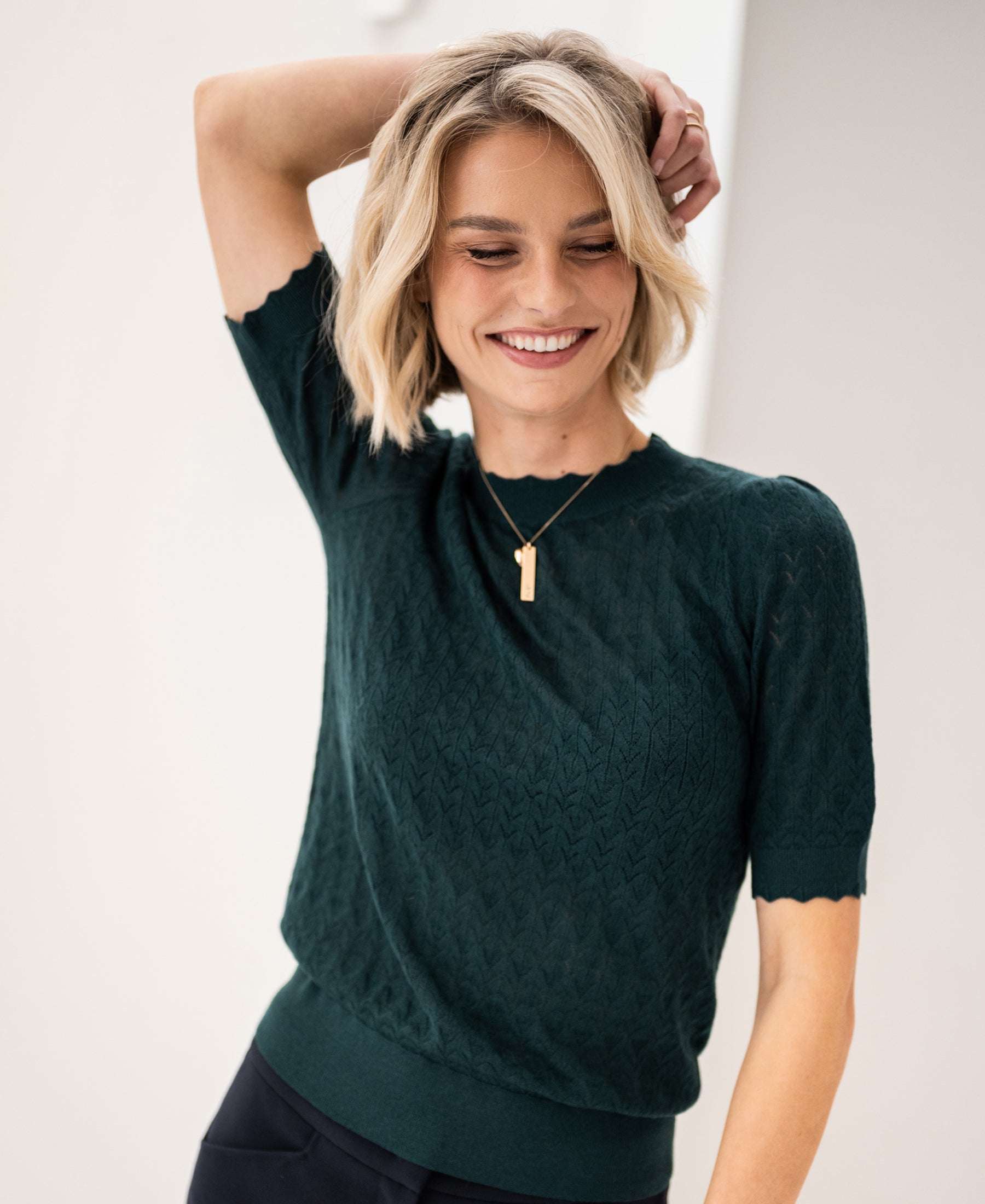 Merino wool sweater LA BRIOCHE Dark green