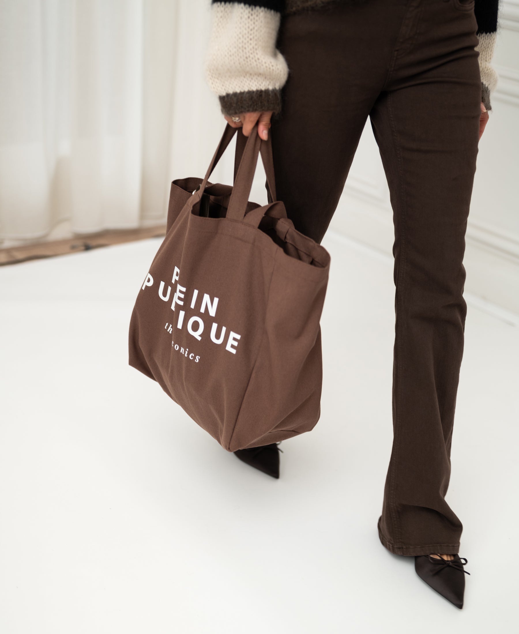 Canvas tote bag LE SAC Brown