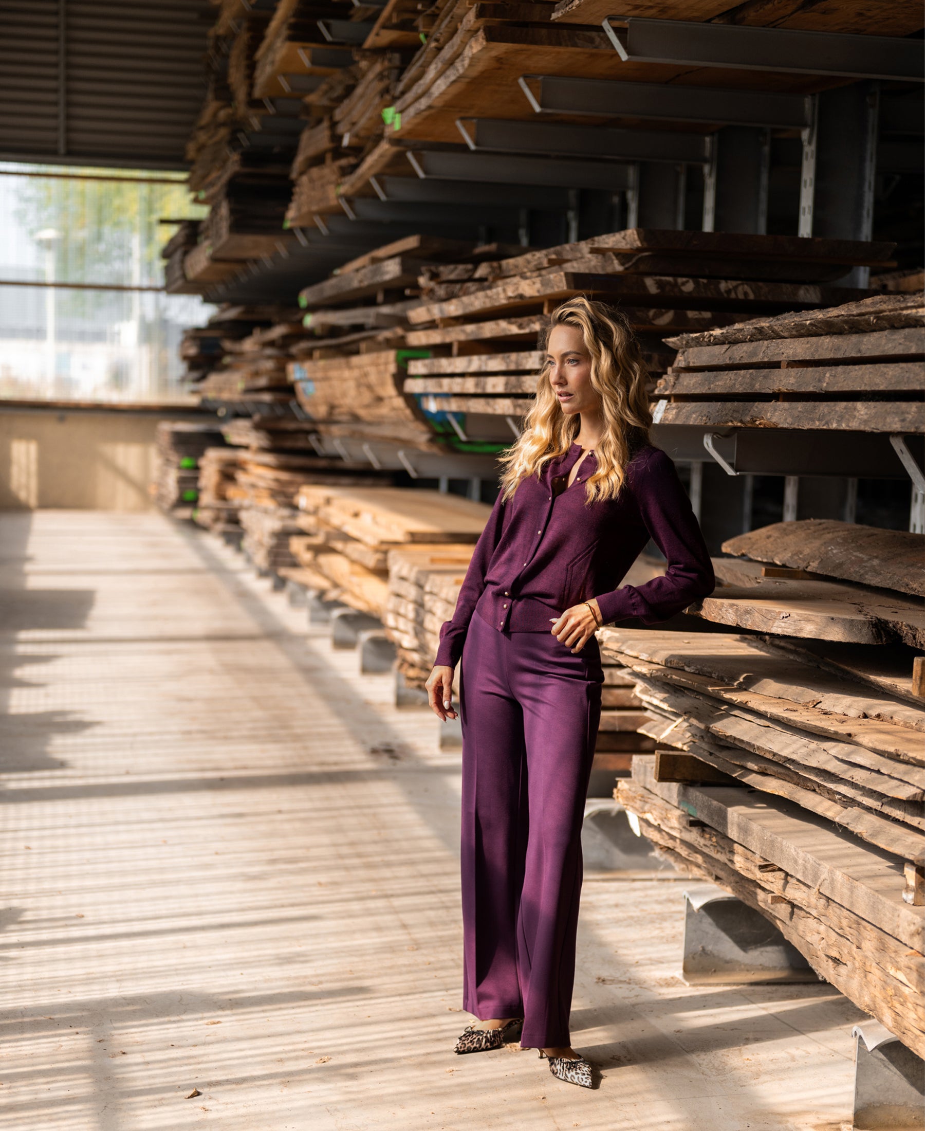 Wide-leg trousers LA POISY Wine