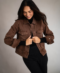 Stretch-Jeansjacke LA CALLAS Cocoa