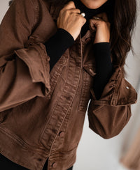 Stretch-Jeansjacke LA CALLAS Cocoa