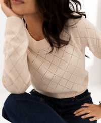 Argyle merino wool sweater LE CAMBRIDGE Butter