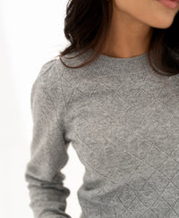 Argyle merino wool sweater LE CAMBRIDGE Gray