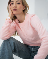 Argyle merino wool sweater LE CAMBRIDGE Light pink