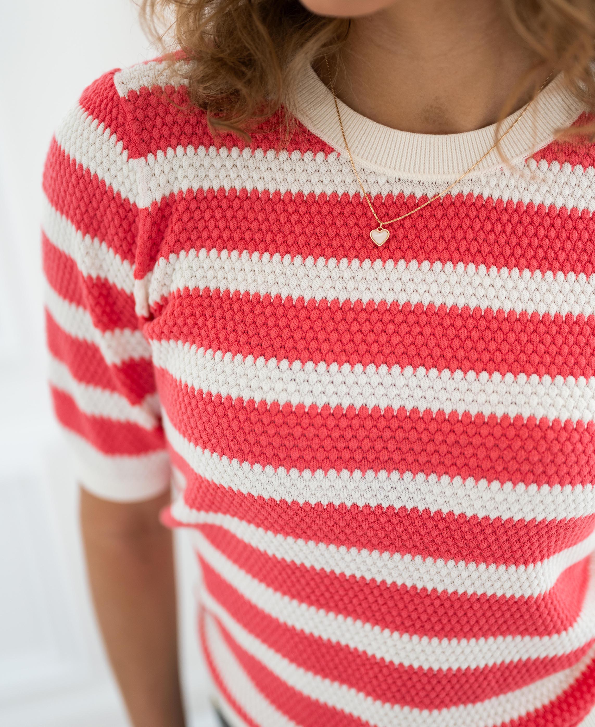 Striped sweater LA CANNES Ivory-pink