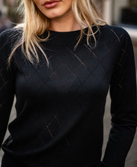 Argyle Merino Sweater LA CAPUCINE Black
