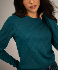 Argyle Merino Sweater LA CAPUCINE Dark Teal