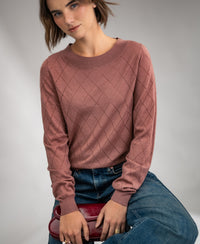 Argyle Merino Sweater LA CAPUCINE Dusty Pink