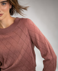 Argyle Merino Sweater LA CAPUCINE Dusty Pink