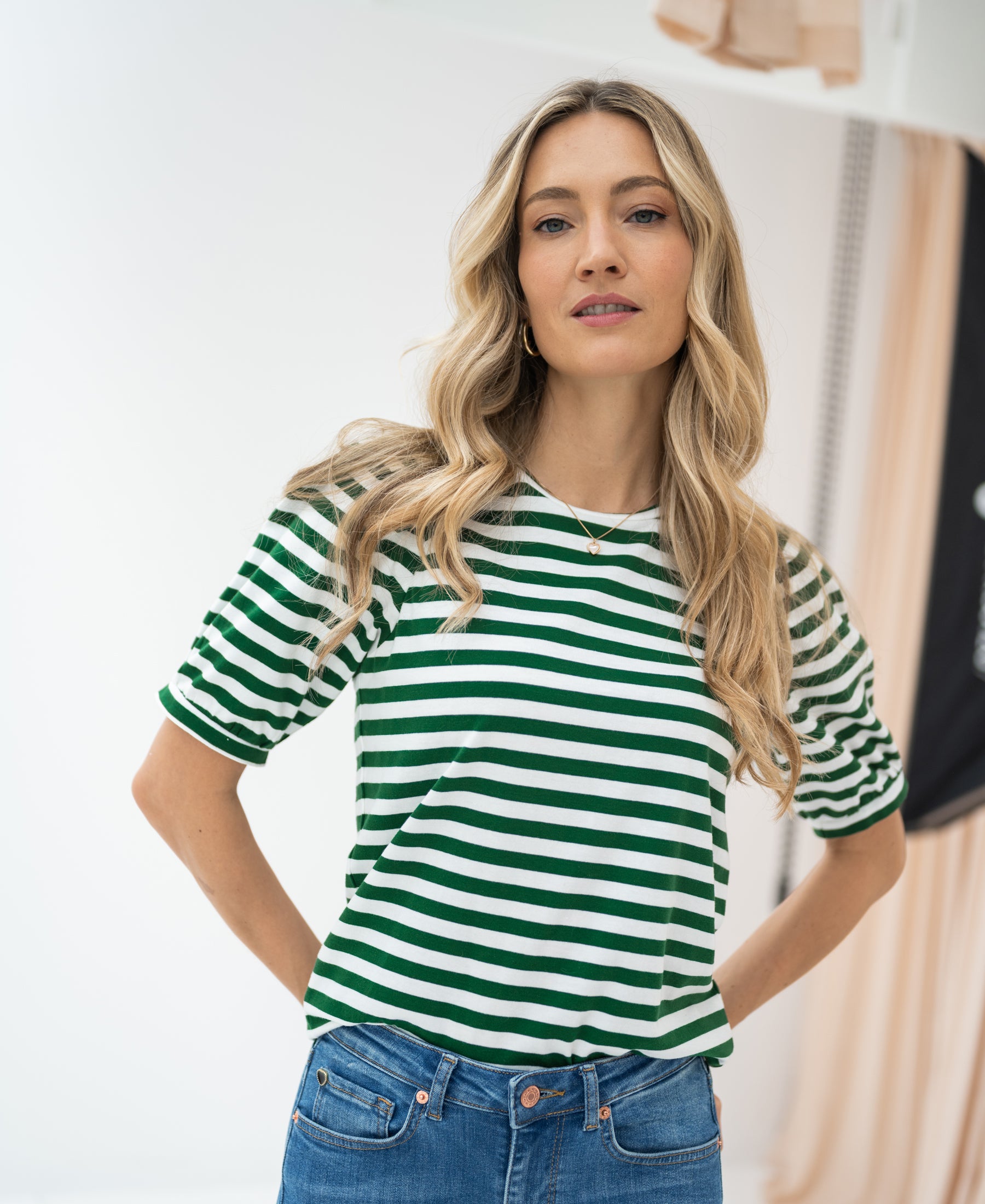 Striped shirt LA CECIL Ivory-Green