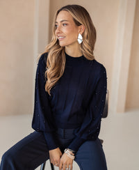 Coltrui met kraaltjes LA CENTAINE Donkerblauw