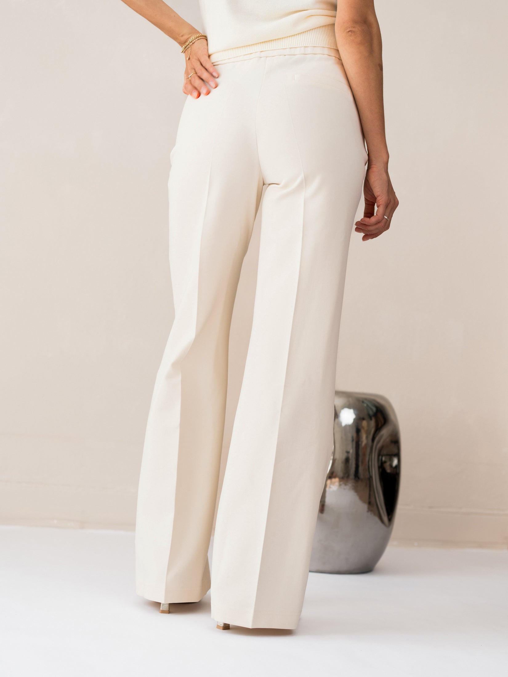 Pantalon wijde pijp LE CENTRE Cream