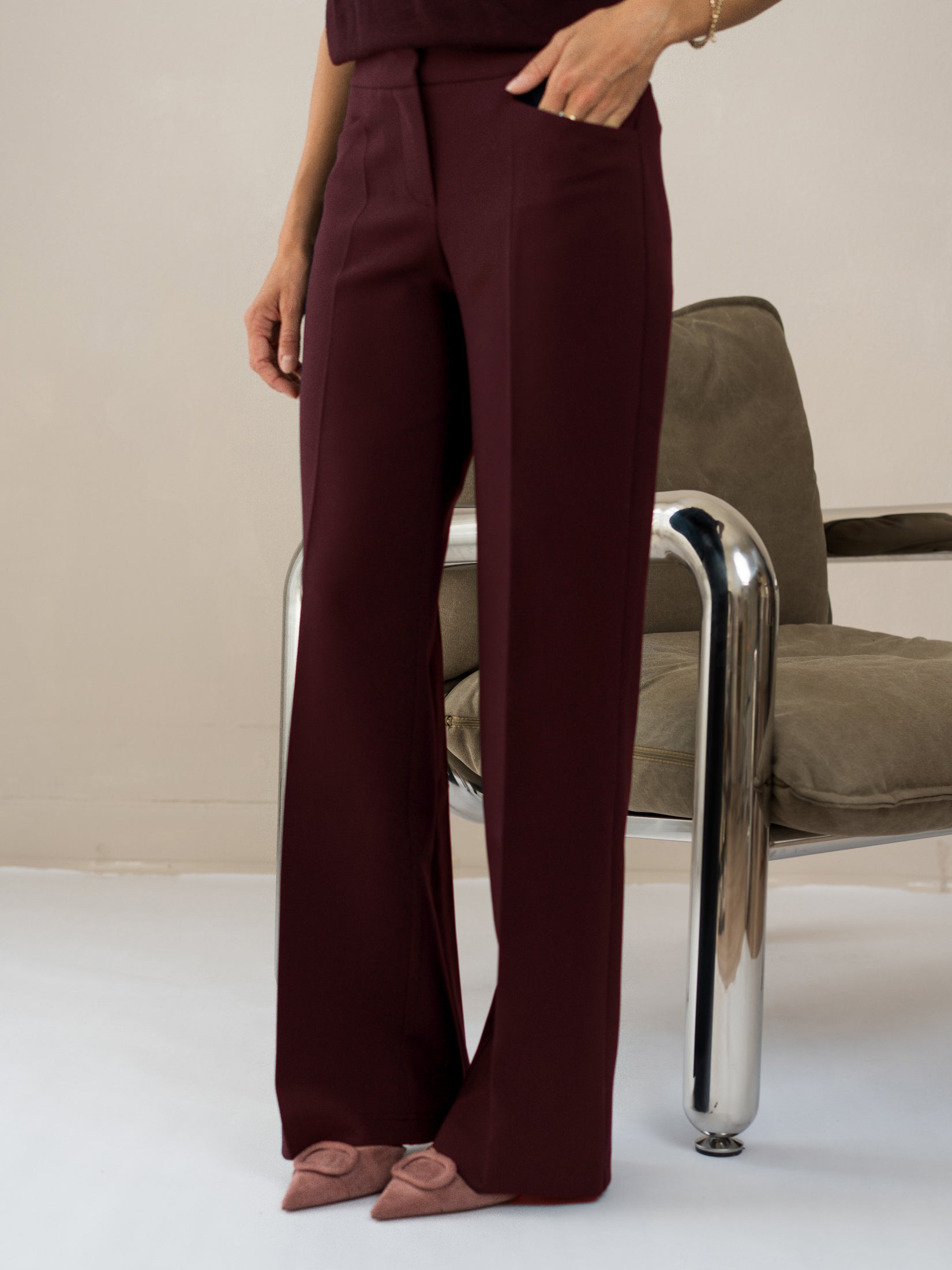 Hose mit weitem Bein LE CENTRE Bordeaux