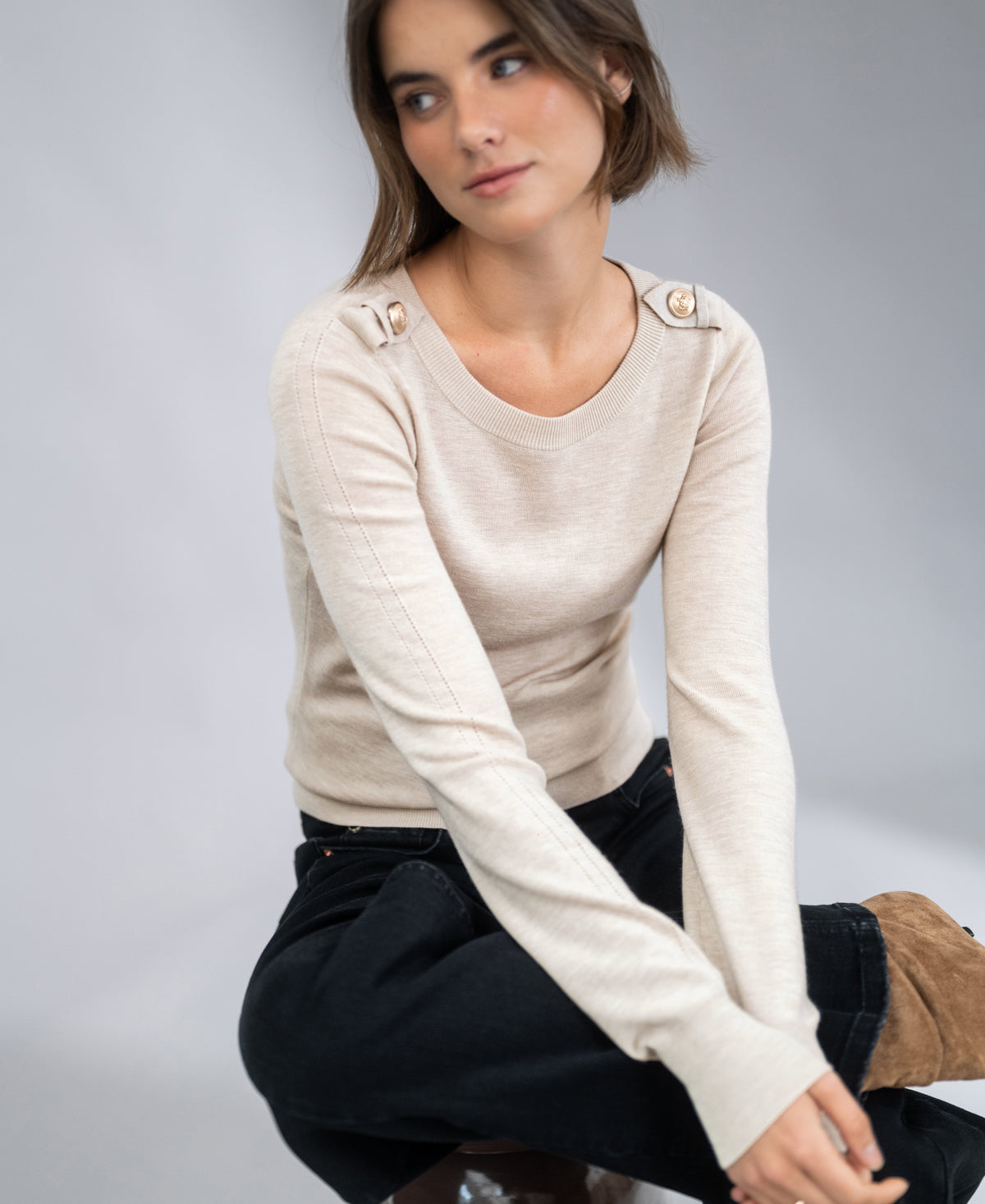 Merinopullover LE CESAR Beige