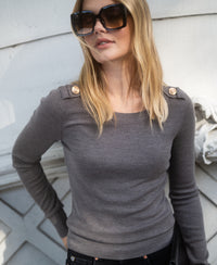 Merino sweater LE CESAR Dark Sand