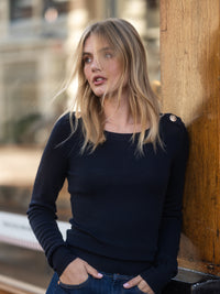 Merino trui LE CESAR Donkerblauw