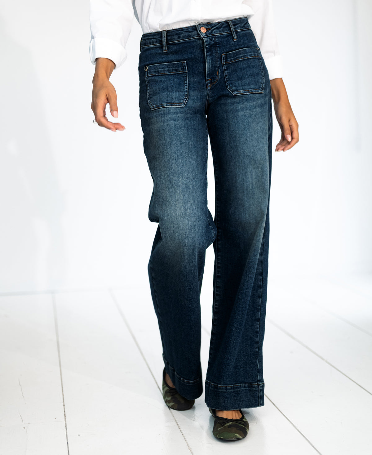 LE CHARLIE Dark Heritage Wide-Leg Jeans