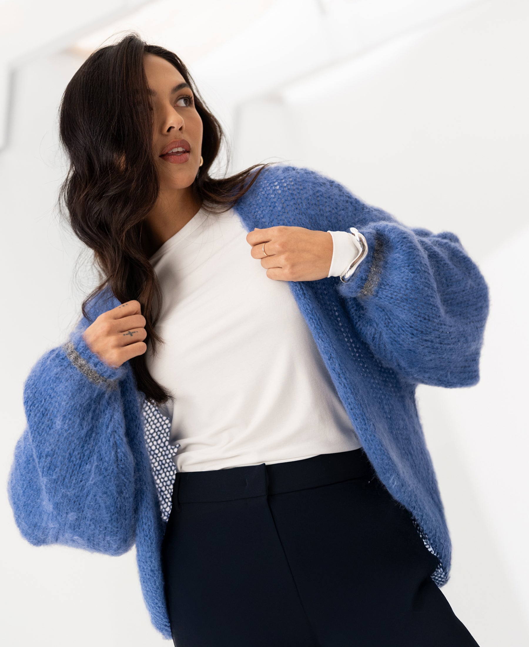 Fluffy vest LA CHERIE Blauw