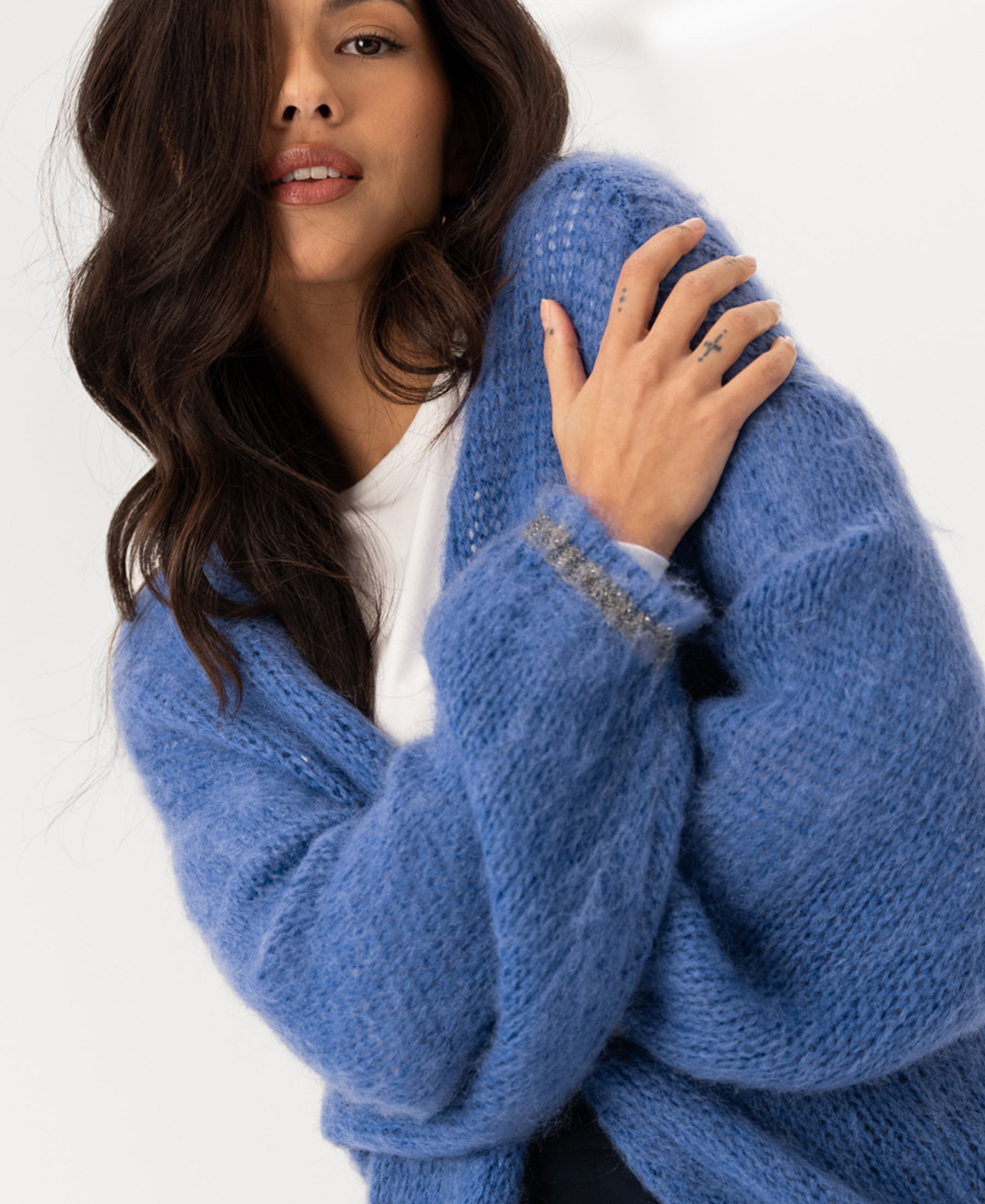 Fluffy cardigan LA CHERIE Blue