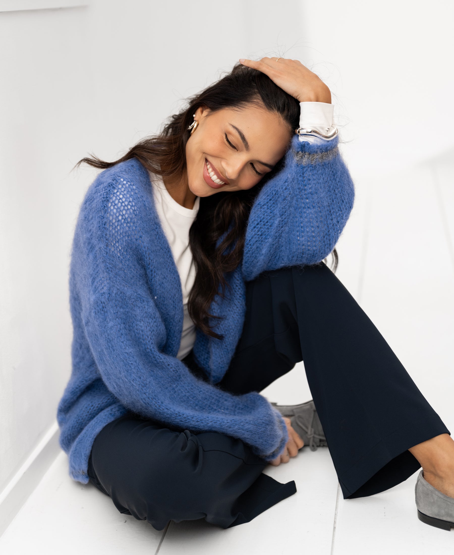 Fluffy cardigan LA CHERIE Blue