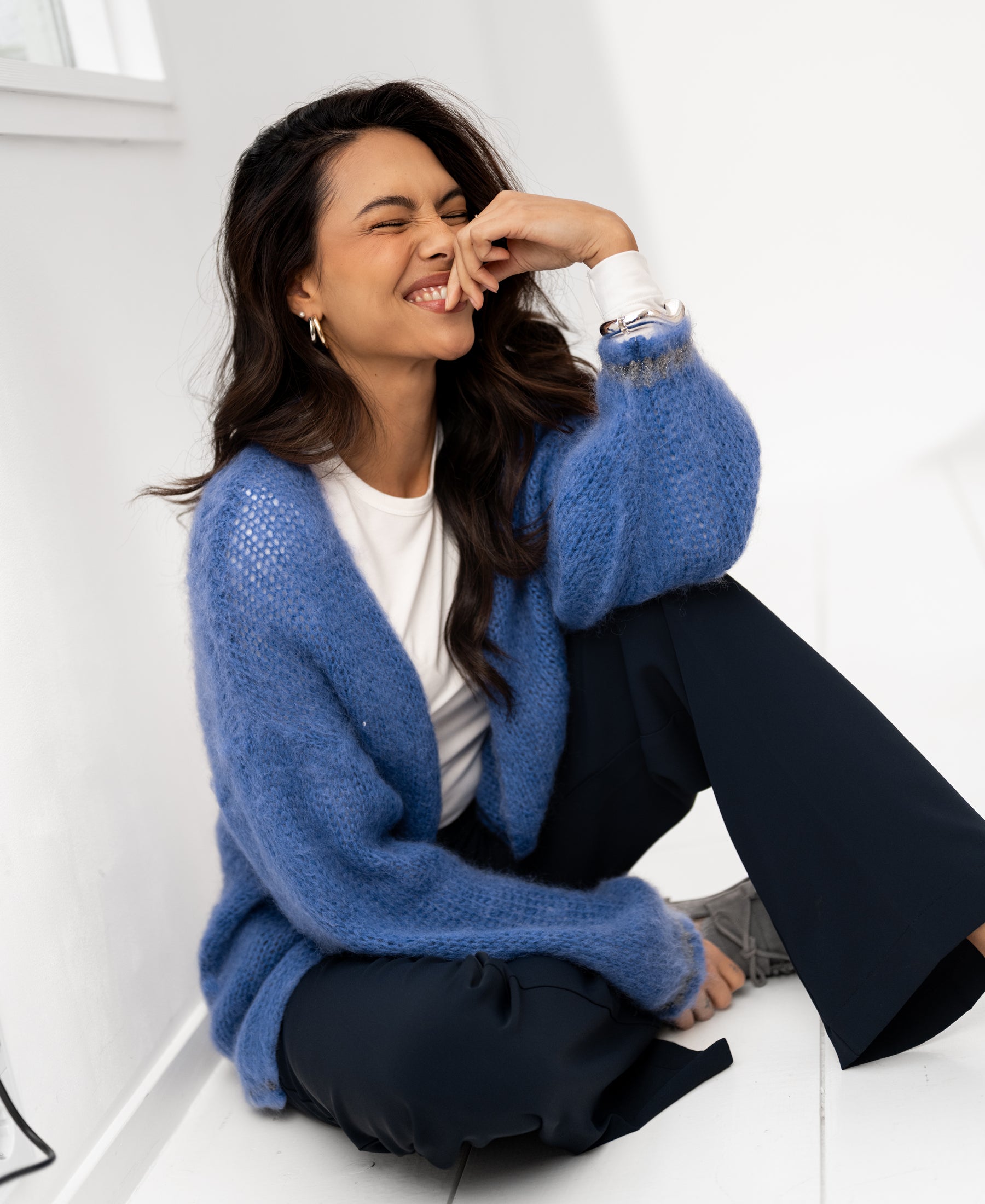 Fluffy vest LA CHERIE Blauw