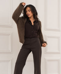 Fluffy cardigan LA CHERIE Brown