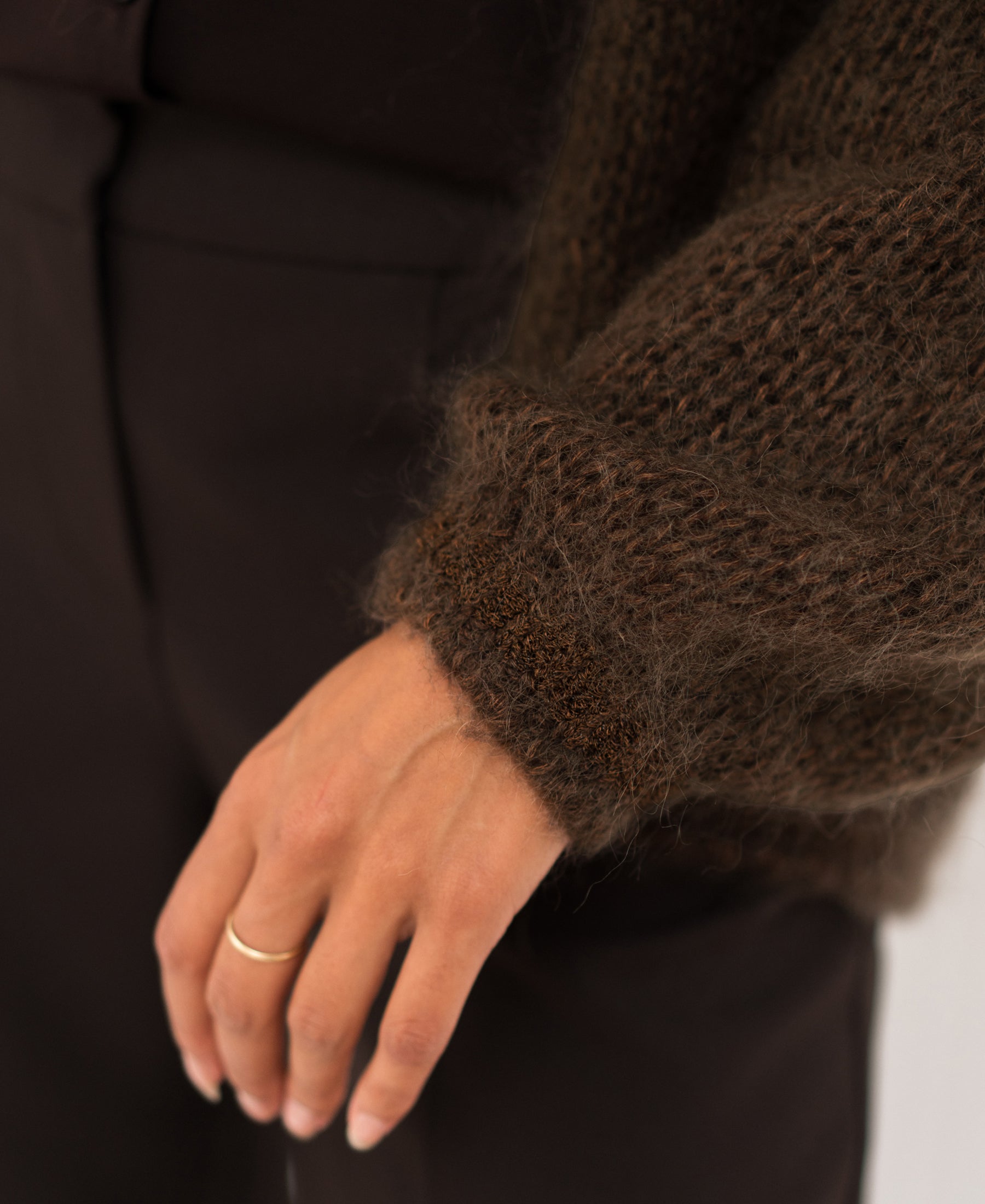 Fluffy cardigan LA CHERIE Brown