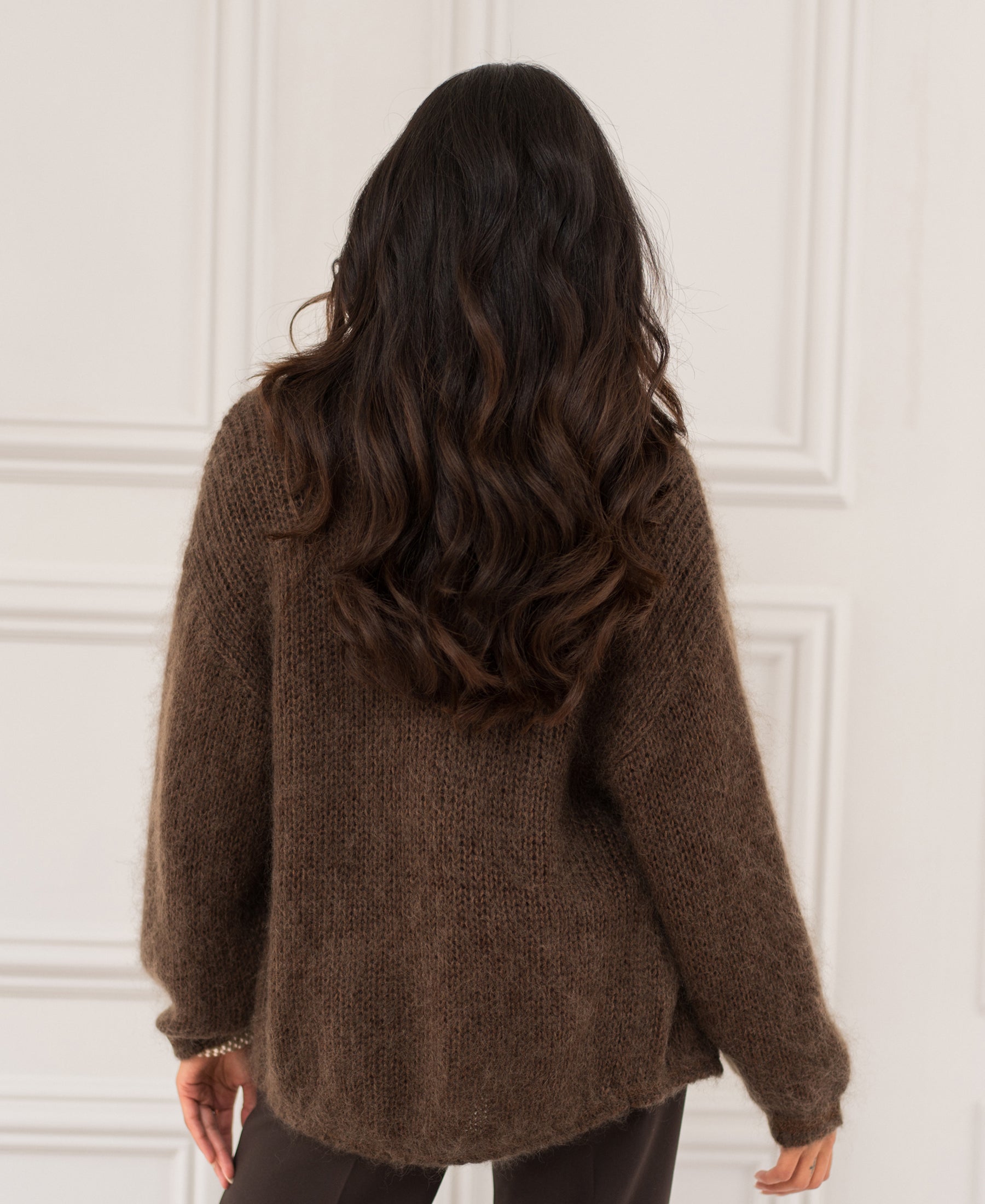 Fluffy cardigan LA CHERIE Brown