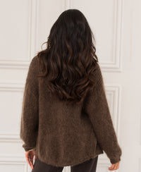 Fluffy cardigan LA CHERIE Brown
