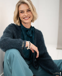 Pantalon wijde pijp LE HENRI Mistblauw