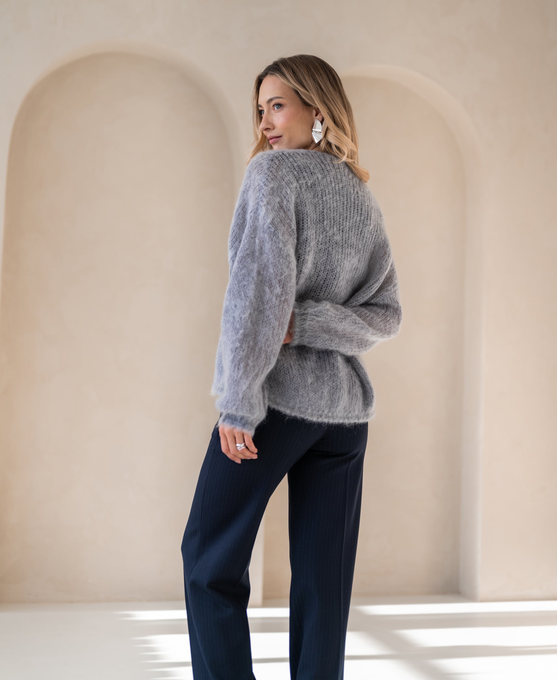 Fluffy vest LA CHERIE Grijs
