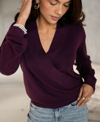 Wrap sweater LES CINQ Eggplant