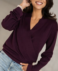 Wrap sweater LES CINQ Eggplant