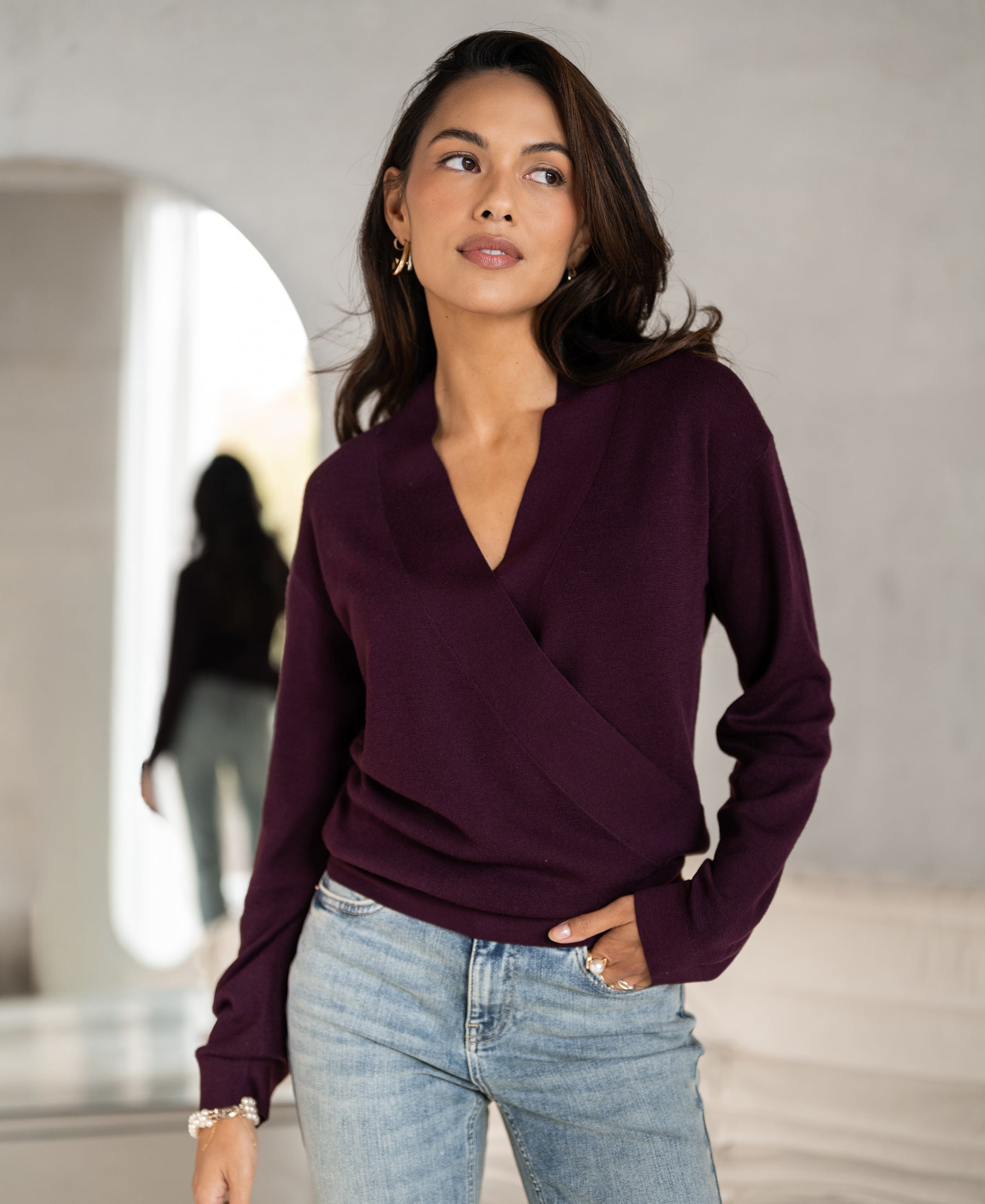 Wickelpulli LES CINQ Aubergine