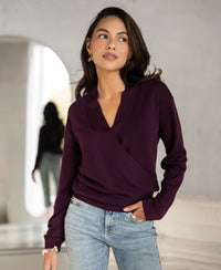 Wrap sweater LES CINQ Eggplant