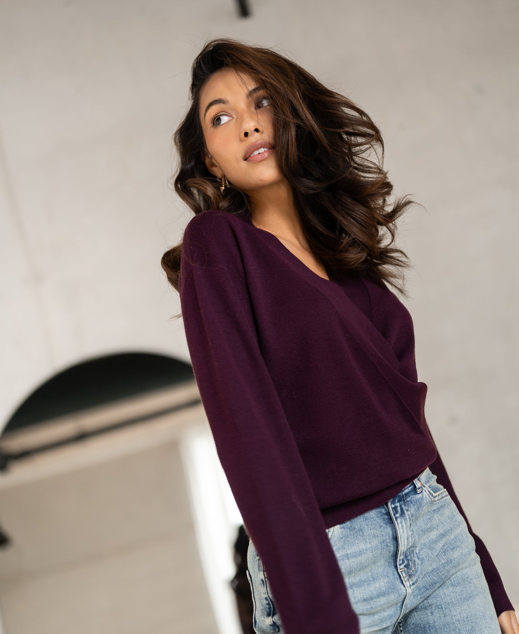 Wickelpulli LES CINQ Aubergine