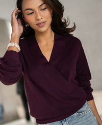 Wrap sweater LES CINQ Eggplant