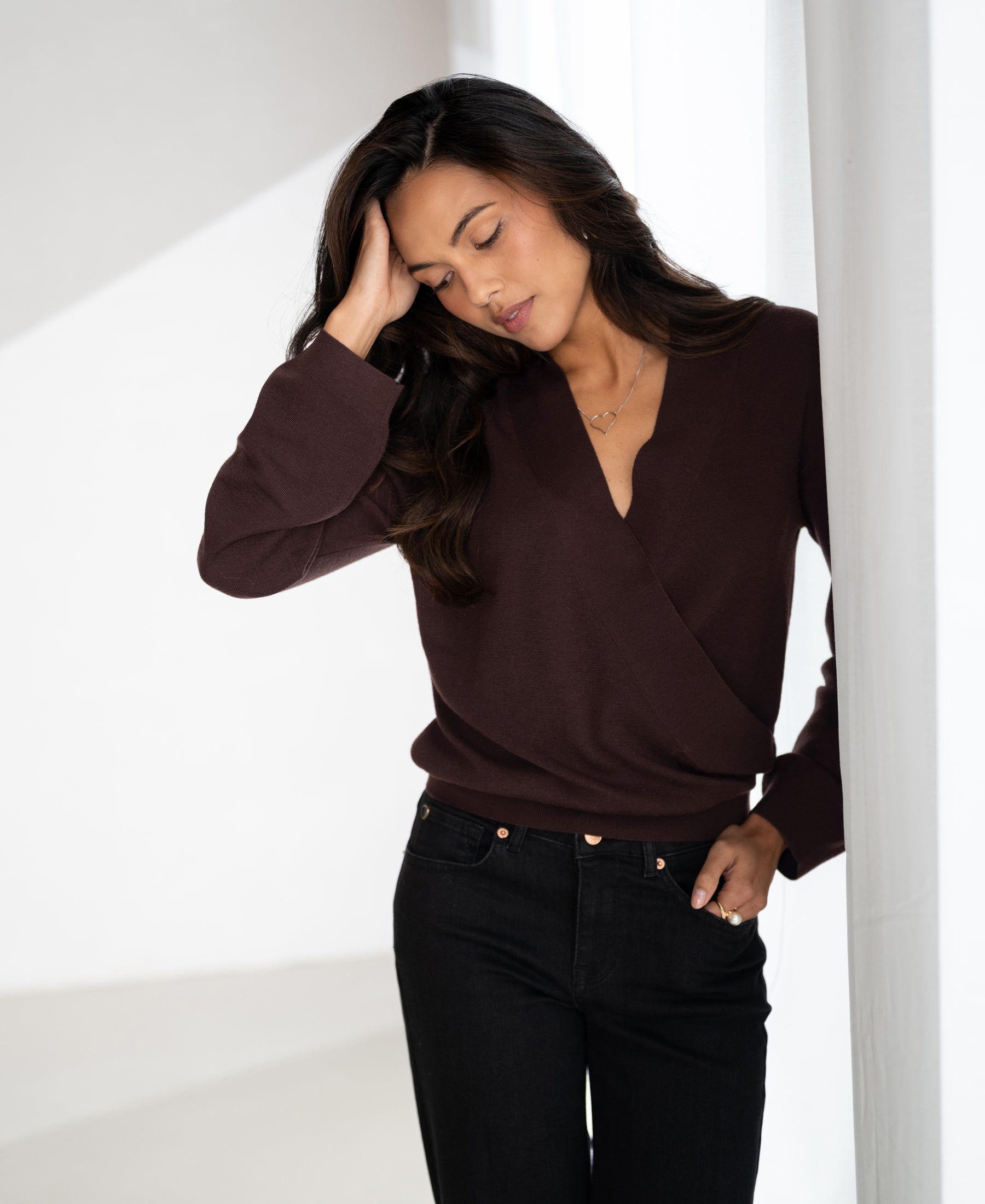 Wrap sweater LES CINQ Cocoa