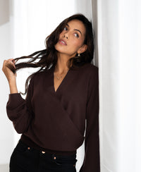 Wrap sweater LES CINQ Cocoa