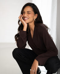 Wrap sweater LES CINQ Cocoa