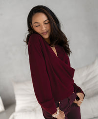 Wrap sweater LES CINQ Dark Red