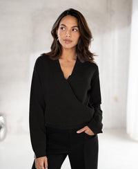 Wrap sweater LES CINQ Black