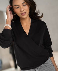Wrap sweater LES CINQ Black