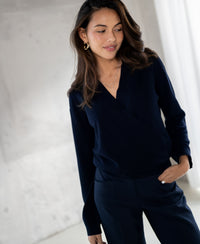 Wrap sweater LES CINQ Dark Blue