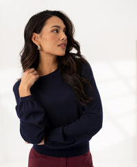 Merino wool sweater LA COEUR Dark Blue