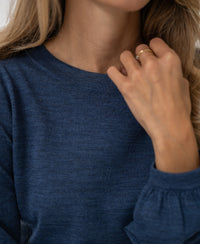 Merino wool sweater LA COEUR Indigo blue